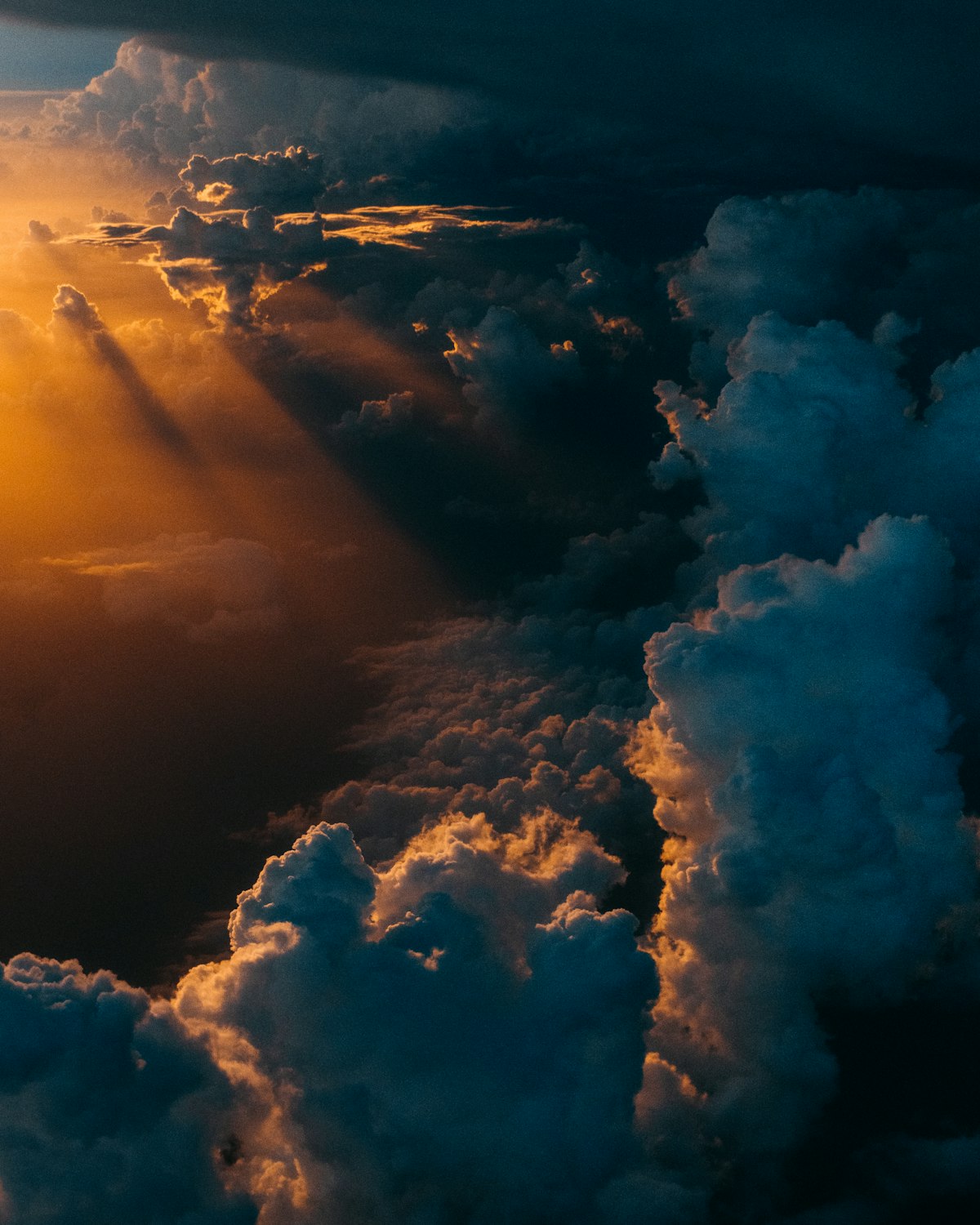 Sunrise over a vast mountain range